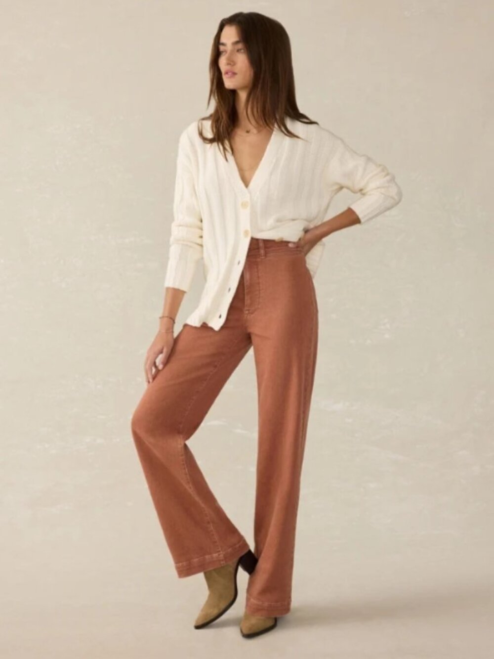 Like New! FAHERTY Stretch Terry Harbor Pant - Russet Size 28